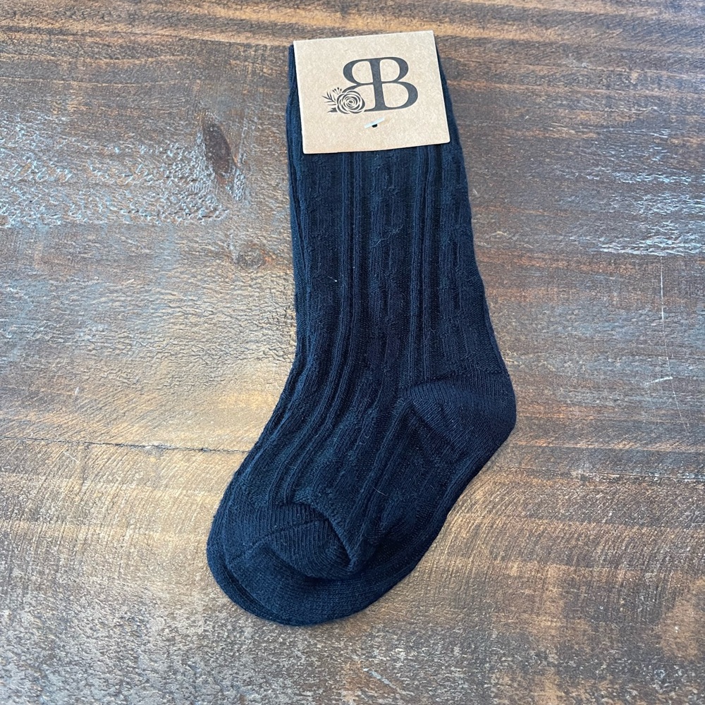 Black Ribbed Socks